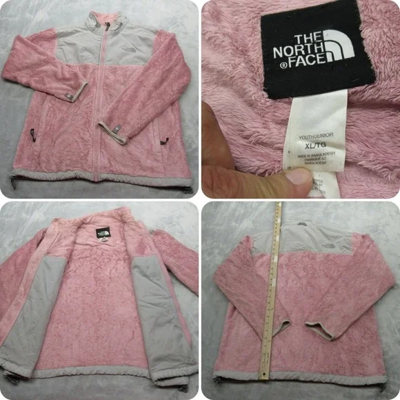The North Face Jacket Youth XL Pink Interchange Fuzzy Fleece Full Zip Outdoor - Picture 1 of 16